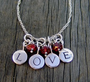 Love Message with Garnets