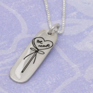 H and  stamped Valentine Necklace