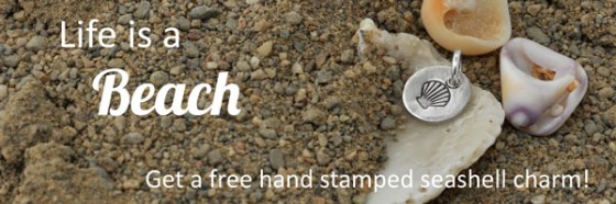 Free H and  Stamped Sea Shell Charm