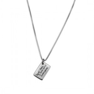 H and  stamped h and writing necklace