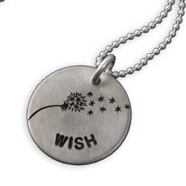 H and  stamped Wishie Necklace