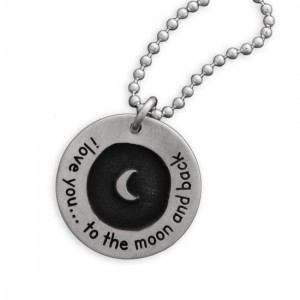 Etched Moon  and  Back Necklace