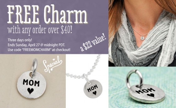 Free h and  stamped charm with your order