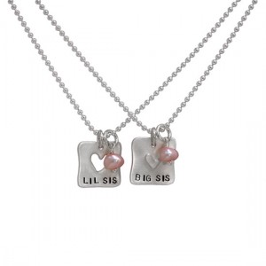 H and  stamped sister necklaces