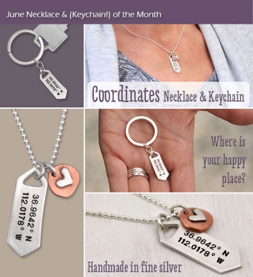H and  stamped coordinates necklace