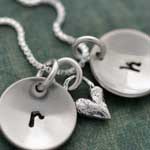 H and  stamped initial jewelry