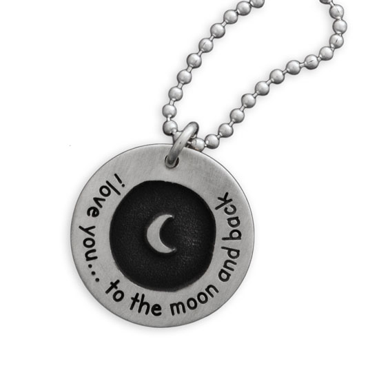 To the Moon  and  Back Charm Etched