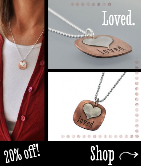 H and  stamped copper necklace