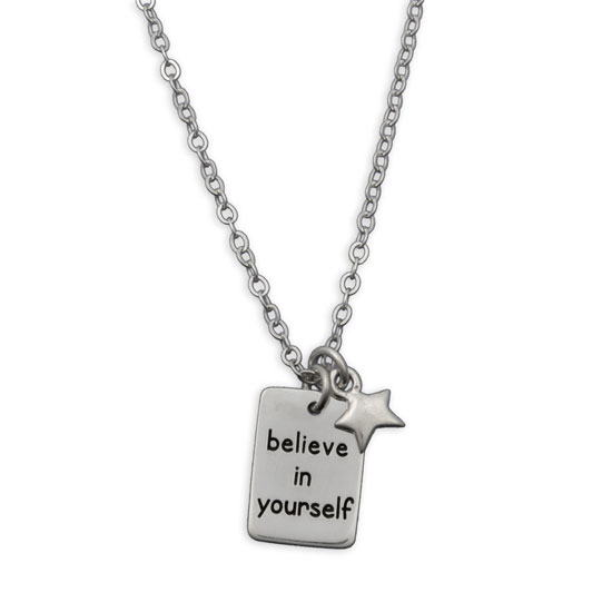 Believe in yourself stamped necklace