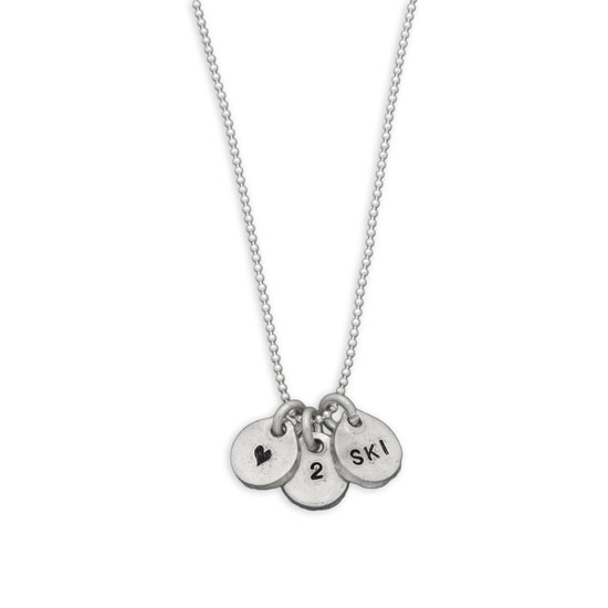 H and  stamped ski necklace