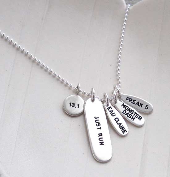 H and  stamped marathon necklace 13.1