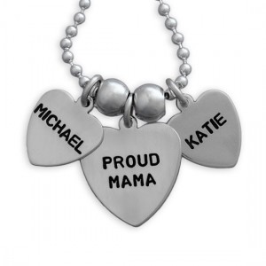 H and  Stamped Heart Name Necklace