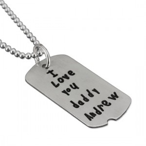 H and writing on military tag