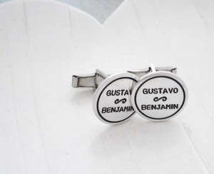 H and  stamped cuff links