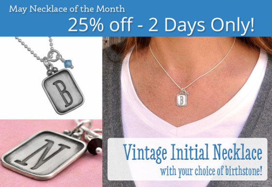 H and  stamped initial necklace